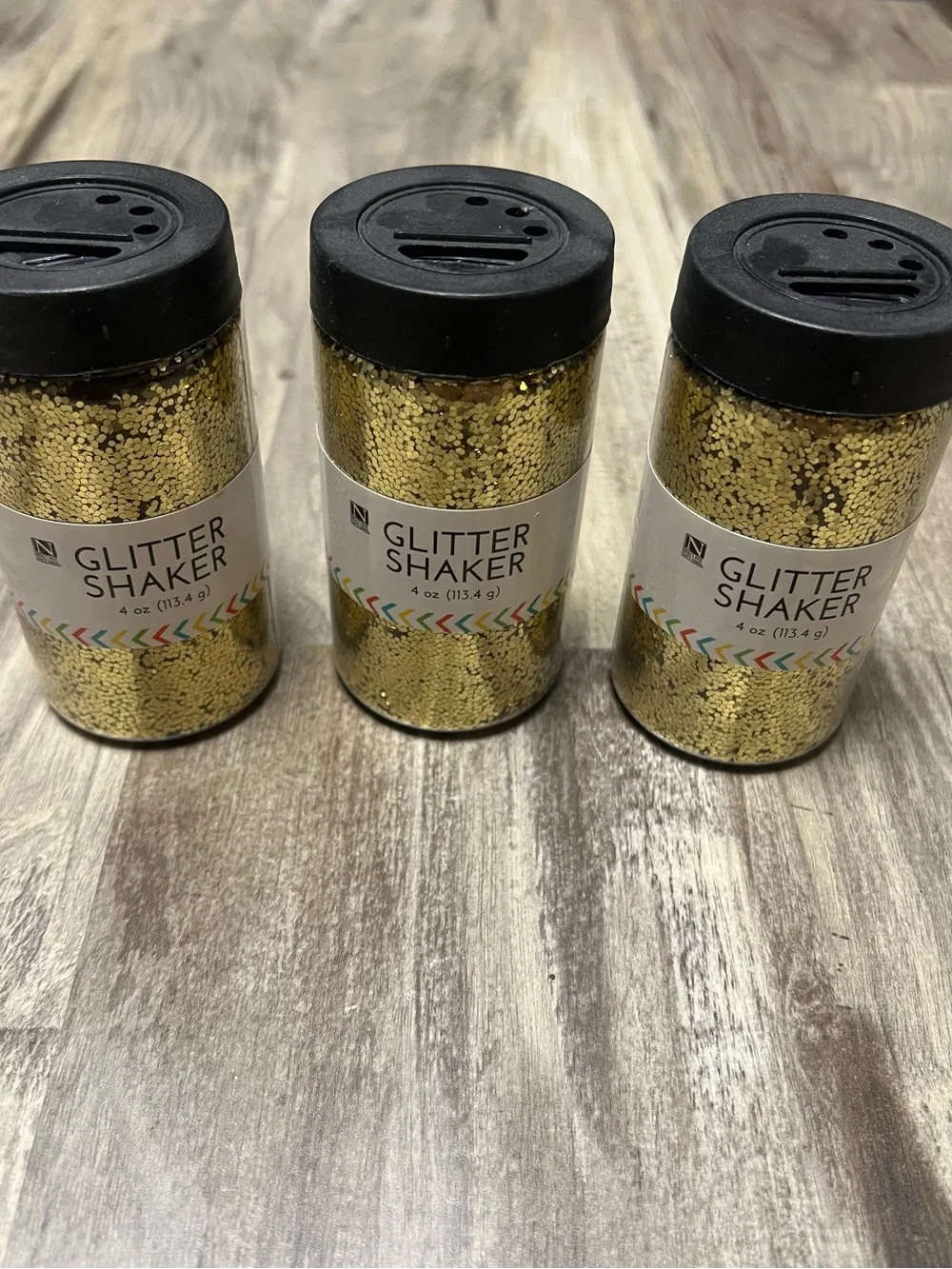 Nicole Gold Glitter Shaker Set - Metallic Gold Party Craft Glitter